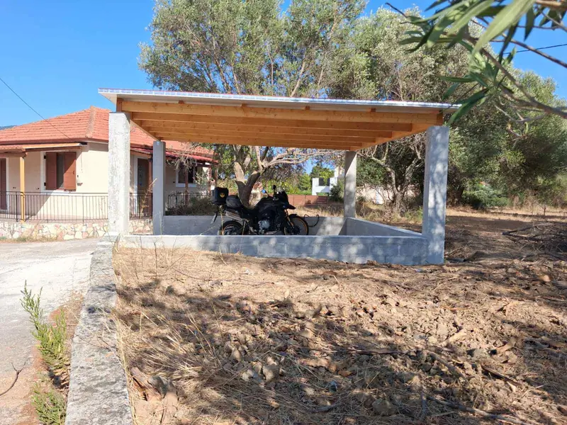 The covered parking space